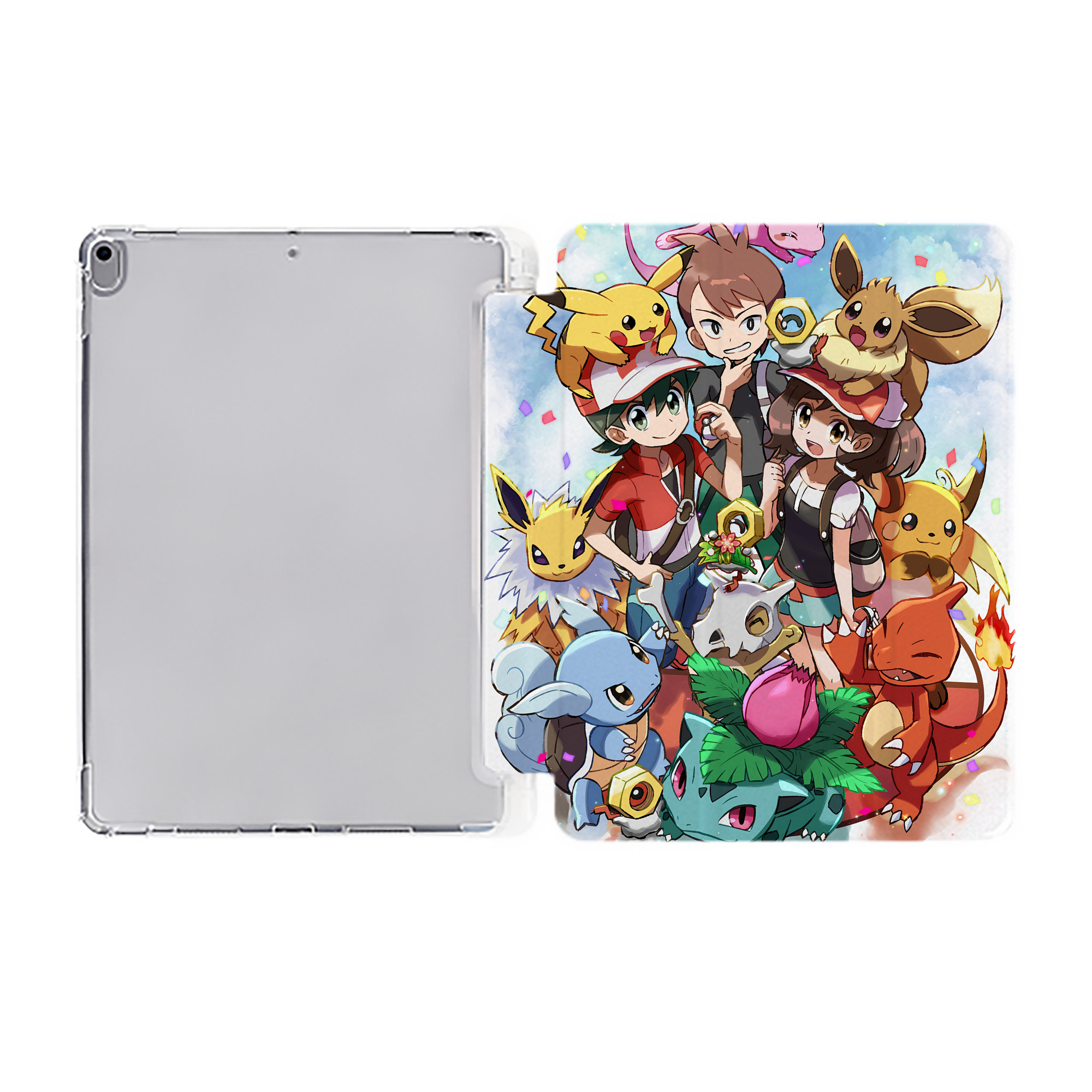 （画像用） ポケットモンスター Pokémon IPad ケース ペン収納付き 三つ折りスタンド PUレザー×シリコン 対応機種9.5/10.5/10.9インチ